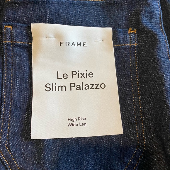 ‼️‼️NWT Frame Denim Blue Jeans - Le Pixie Slim Palazzo. - Picture 3 of 6